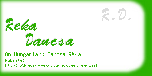 reka dancsa business card