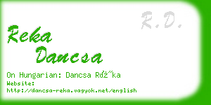 reka dancsa business card